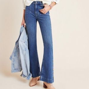 Pilcro Button-Hem High-Rise Boot Jeans